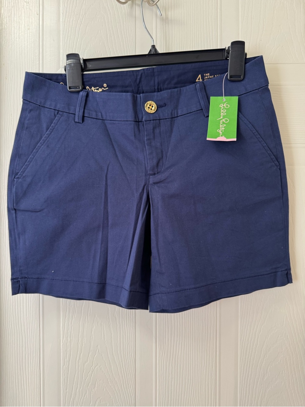 Lilly Pulitzer Navy Cotton Blend Bermuda Shorts
